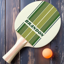 Groene Retro Vijf Bord Strepen met Naam