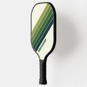 Groene Retro vijf Gestreept met Naam Pickleball Paddle (Links)
