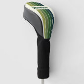 Groene Retro Vijf Pin Gestreepte met Naam Golfheadcover (Schuin)