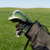 Groene Retro Vijf Pin Gestreepte met Naam Golfheadcover (Insitu)