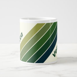 Groene Retro Vijf Strepen met Naam Grote Koffiekop