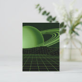 Groene retrowave briefkaart (Staand voorkant)