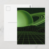 Groene retrowave briefkaart (Voorkant / Achterkant)