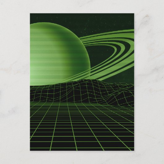 Groene retrowave briefkaart (Voorkant)