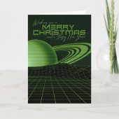 Groene Retrowave Kerst Kaart (Voorkant)