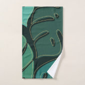 Groene reus monstera verlaat ontwerp bad handdoek (Handdoek)