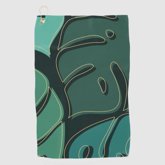 Groene reus monstera verlaat ontwerp golfhanddoek (Voorkant)