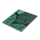 Groene reus monstera verlaat ontwerp tegeltje (Zijkant)