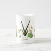 Groene reuzenvogels en Nasturtium Porselein Kop (Voorkant)