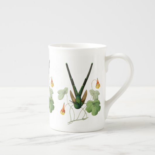 Groene reuzenvogels en Nasturtium Porselein Kop (Rechts)