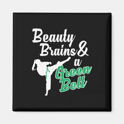 Groene Riem Taekwondo Martial Arts Grappig Judo Qu Magneet (Voorkant)