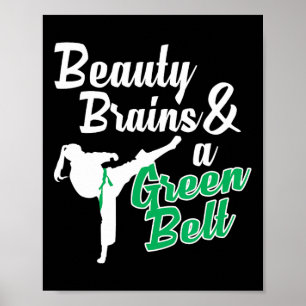 Groene Riem Taekwondo Martial Arts Grappig Judo Qu Poster