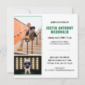 Groene rij met twee-foto's Afstuderen Tassels Kaart (Achterkant)