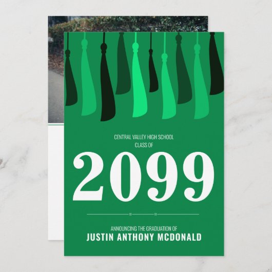 Groene rij van de Uitnodiging van het Afstuderen v (Voorkant / Achterkant)