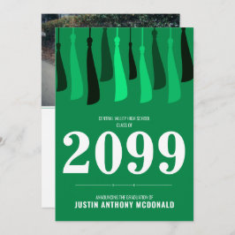 Groene rij van de Uitnodiging van het Afstuderen v