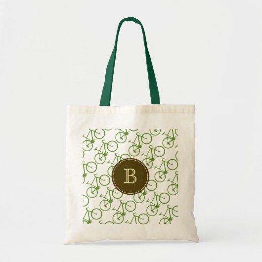 groene rijwielen, monogrammen tote bag (Voorkant)
