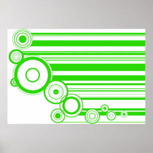 Groene ringen en stripes poster