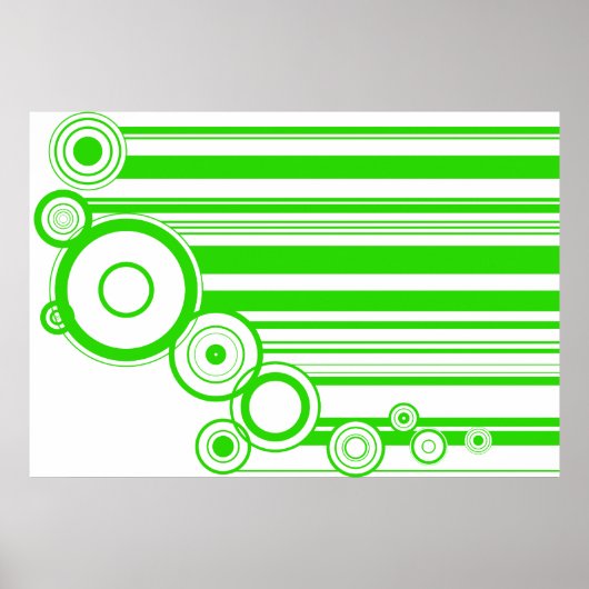 Groene ringen en stripes poster (Voorkant)
