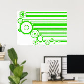 Groene ringen en stripes poster (Thuiskantoor)