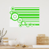 Groene ringen en stripes poster (Keuken)