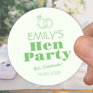 Groene Ringen Hen Party Ronde Sticker