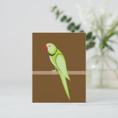Groene ringnepapegaaivector briefkaart (Staand voorkant)