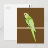 Groene ringnepapegaaivector briefkaart (Voorkant / Achterkant)