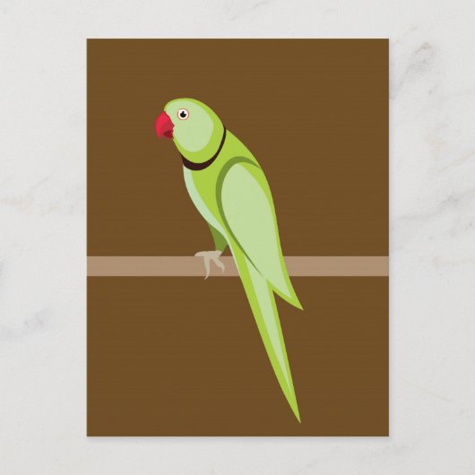Groene ringnepapegaaivector briefkaart (Voorkant)