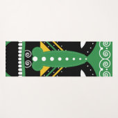 Groene ritueel tribaal yogamat (Voorkant (horizontaal))