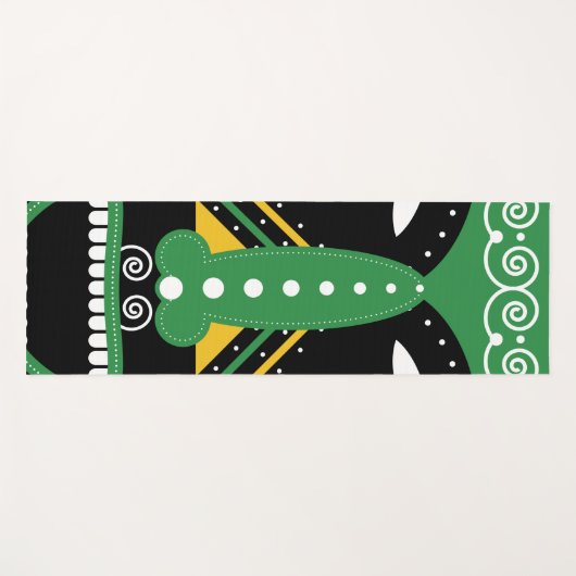 Groene ritueel tribaal yogamat (Voorkant (horizontaal))