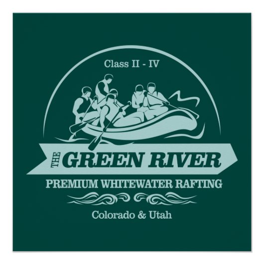 Groene rivier (rafting2) perfect poster (Voorkant)