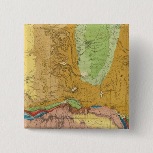 Groene rivier van de Unie Pacific Rail Road Vierkante Button 5,1 Cm (Voorkant)