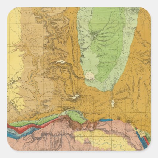 Groene rivier van de Unie Pacific Rail Road Vierkante Sticker (Voorkant)