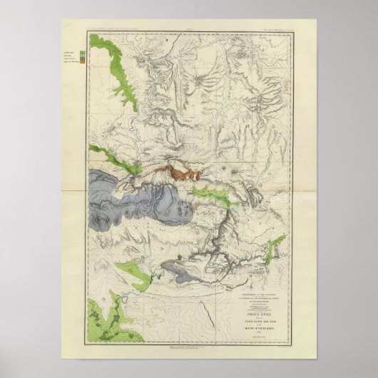 Groene rivier van de Uniemaiddel voor de spoorwege Poster (Voorkant)