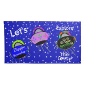 Groene Robot Meisje Ruimteschepen Kinder King Kussensloop (Achterkant-Rechts)