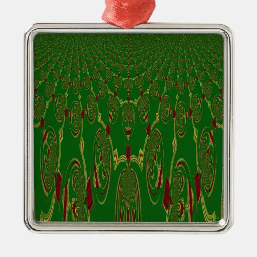 Groene robots metalen ornament (Voorkant)