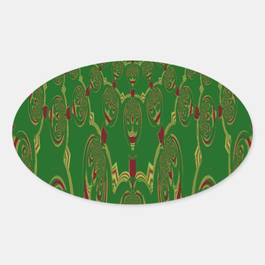 Groene robots ovale sticker (Voorkant)