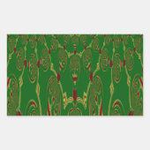 Groene robots rechthoekige sticker (Voorkant)