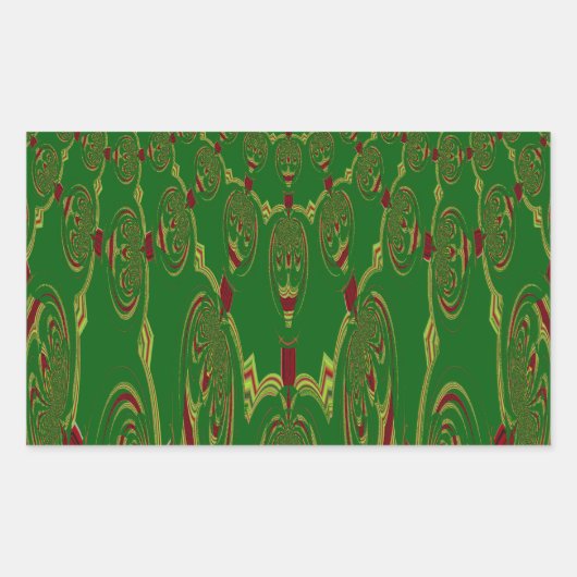 Groene robots rechthoekige sticker (Voorkant)