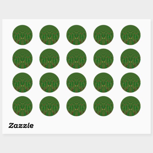 Groene robots ronde sticker (Vel)