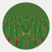 Groene robots ronde sticker (Voorkant)