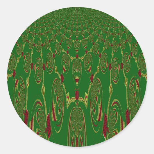 Groene robots ronde sticker (Voorkant)