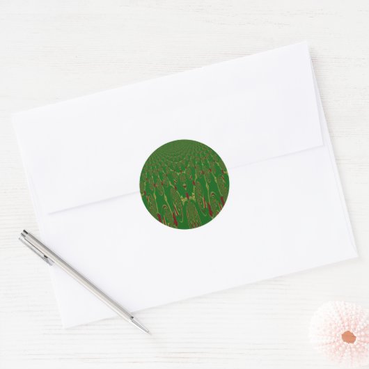 Groene robots ronde sticker (Envelop)