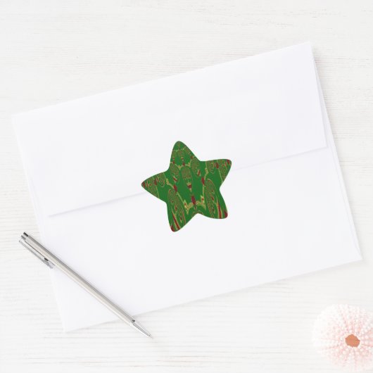 Groene robots ster sticker (Envelop)