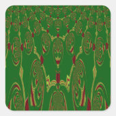 Groene robots vierkante sticker (Voorkant)