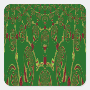 Groene robots vierkante sticker