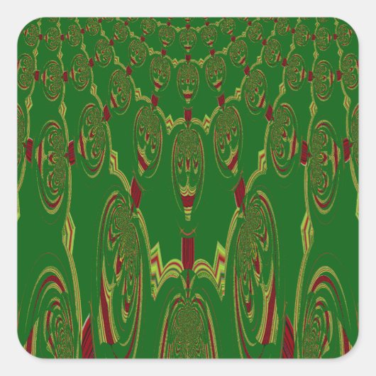 Groene robots vierkante sticker (Voorkant)