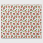 groene & rode aardbeien cadeaupapier (Vlak)