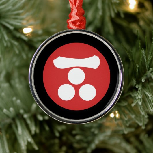  groene rode beige mori Mon Japan Art Metalen Ornament (Boom)