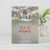 Groene Rode Berry Decor Deur Licht Bruidsmeisjes L Kaart (Staand voorkant)